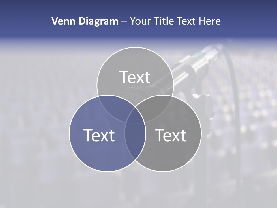 A Microphone In Front Of A Row Of Seats PowerPoint Template
