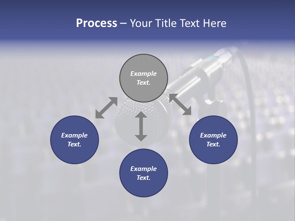 A Microphone In Front Of A Row Of Seats PowerPoint Template
