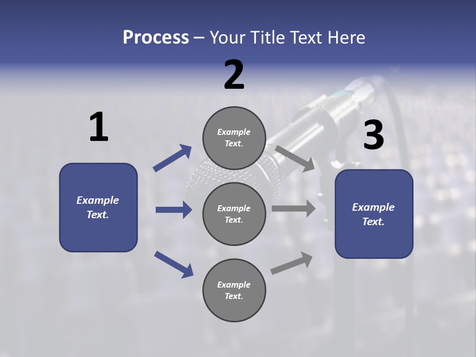 A Microphone In Front Of A Row Of Seats PowerPoint Template