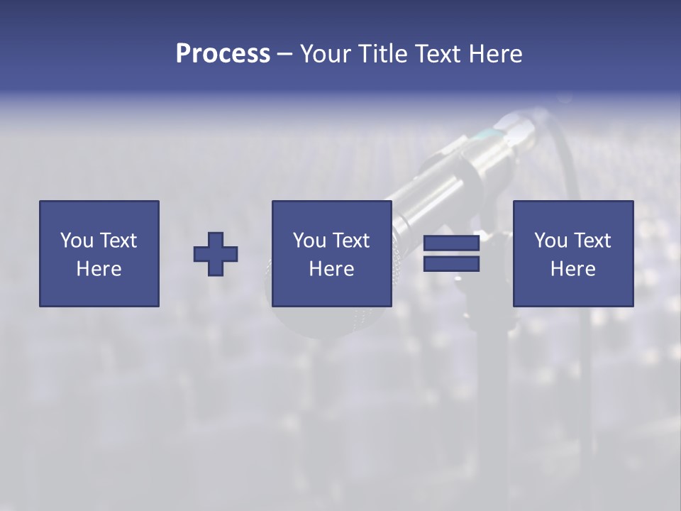 A Microphone In Front Of A Row Of Seats PowerPoint Template