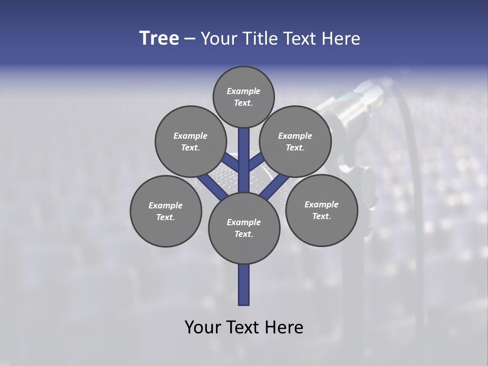 A Microphone In Front Of A Row Of Seats PowerPoint Template
