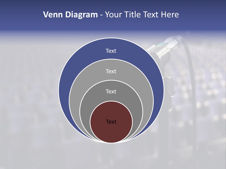 A Microphone In Front Of A Row Of Seats PowerPoint Template