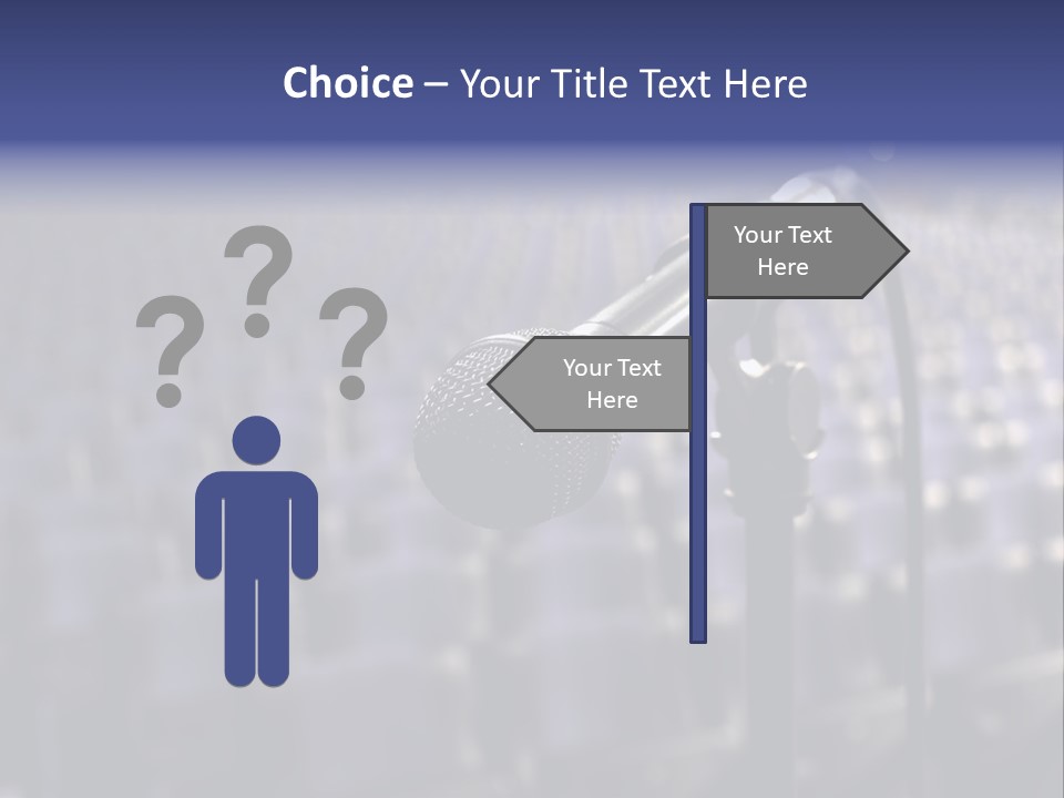 A Microphone In Front Of A Row Of Seats PowerPoint Template