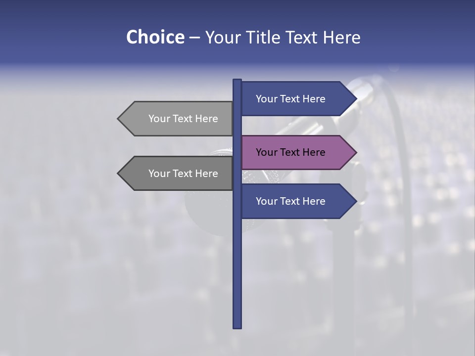 A Microphone In Front Of A Row Of Seats PowerPoint Template