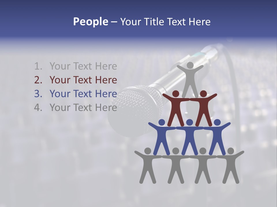 A Microphone In Front Of A Row Of Seats PowerPoint Template