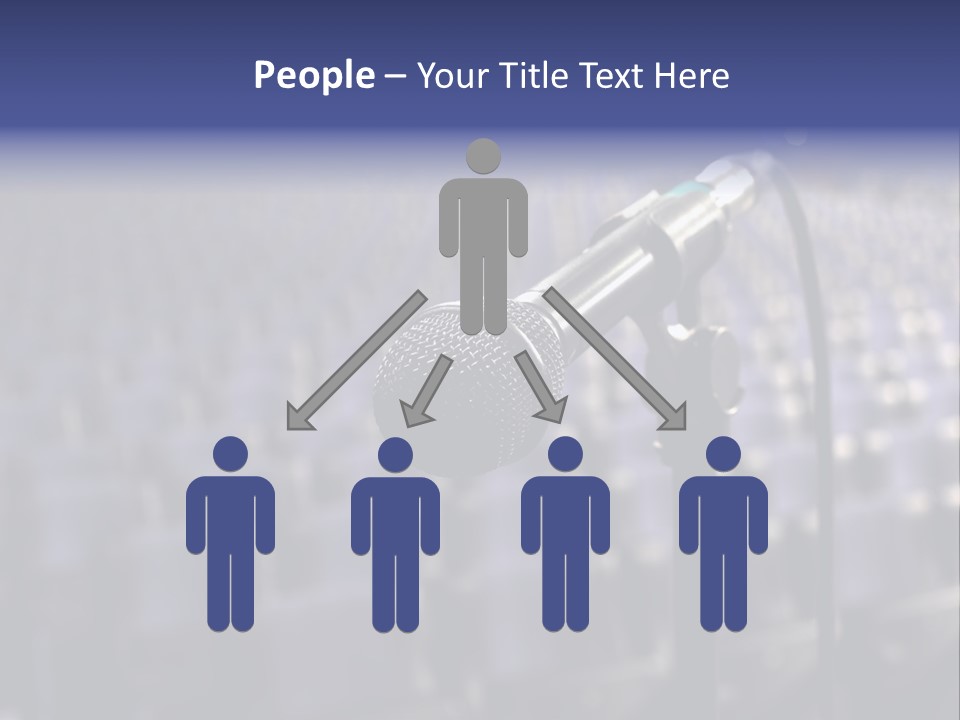 A Microphone In Front Of A Row Of Seats PowerPoint Template