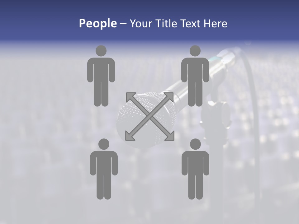 A Microphone In Front Of A Row Of Seats PowerPoint Template