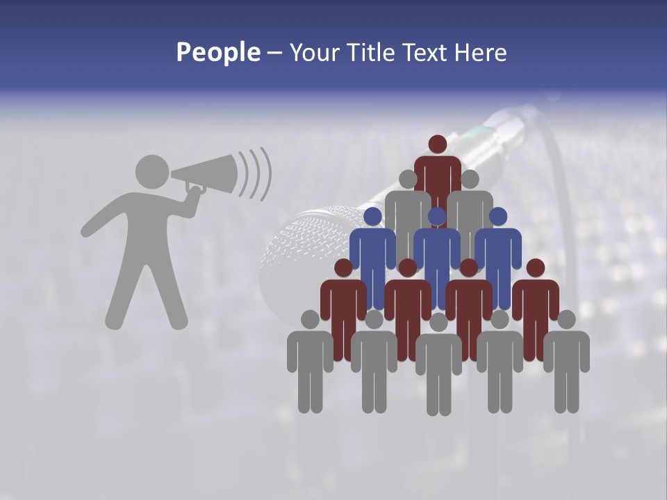 A Microphone In Front Of A Row Of Seats PowerPoint Template