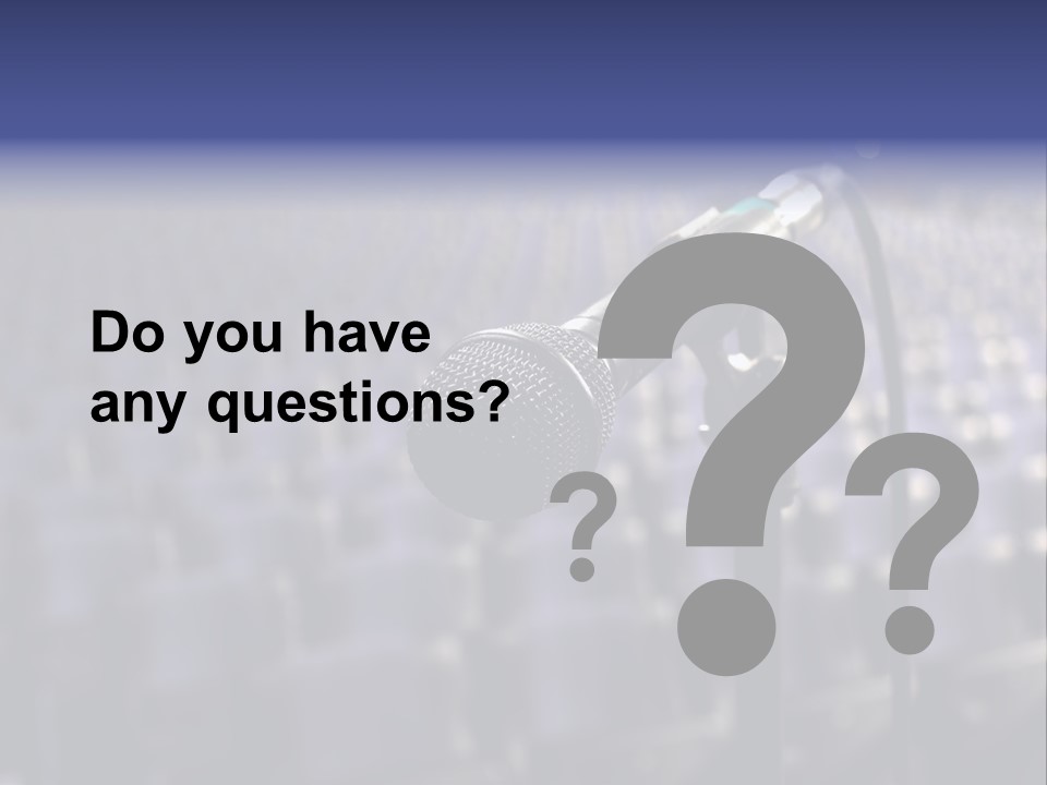 A Microphone In Front Of A Row Of Seats PowerPoint Template