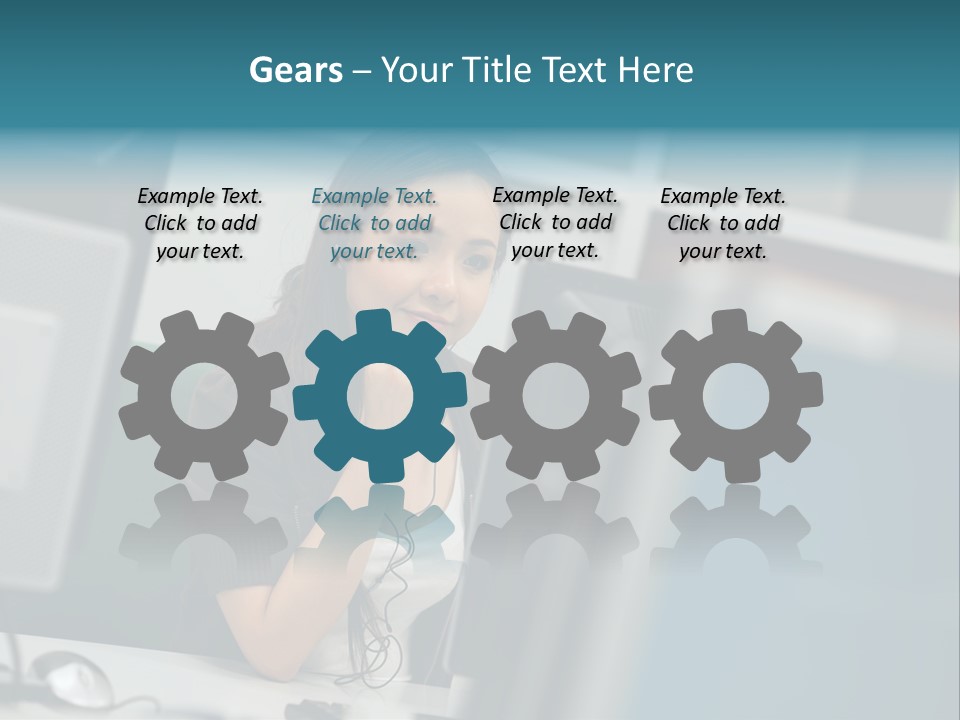 Desktop College Monitor PowerPoint Template