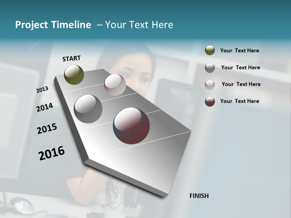 Desktop College Monitor PowerPoint Template