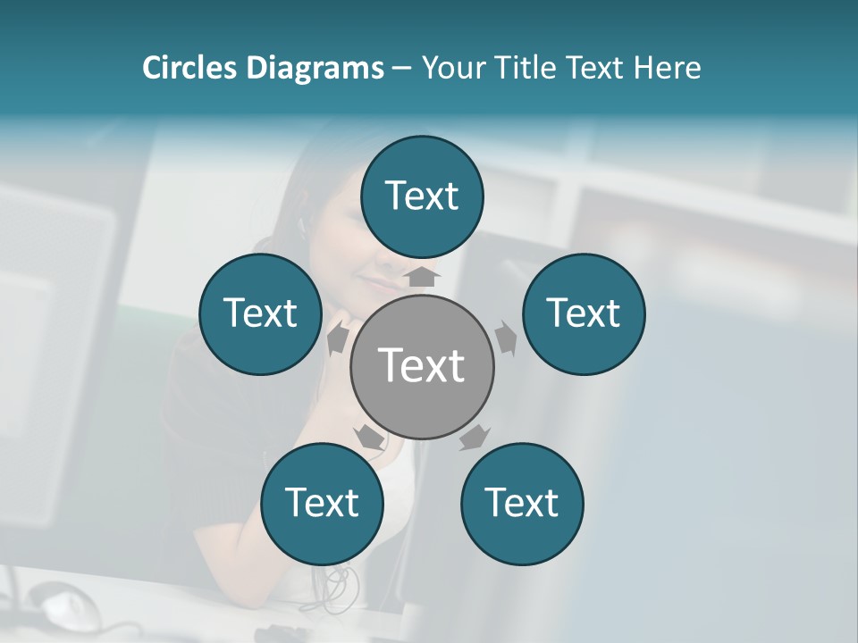 Desktop College Monitor PowerPoint Template