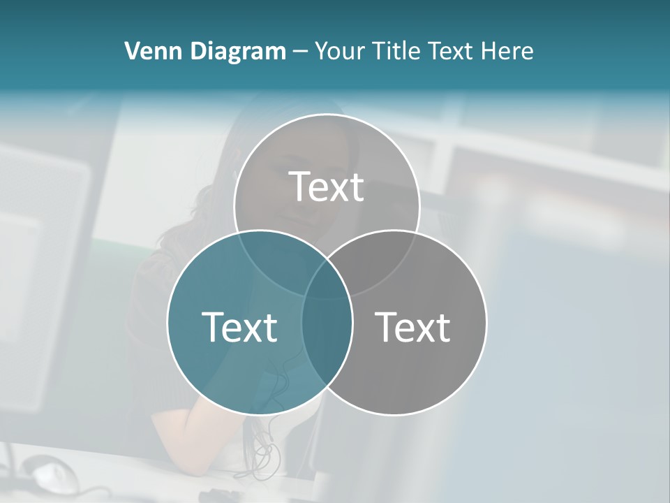 Desktop College Monitor PowerPoint Template