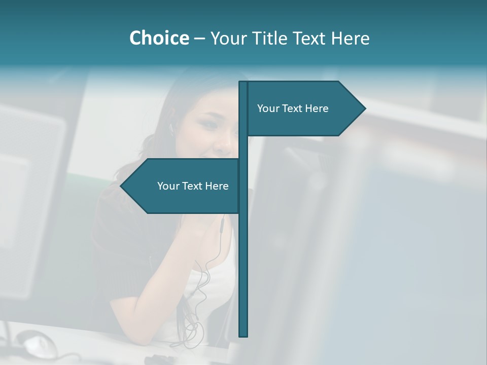 Desktop College Monitor PowerPoint Template