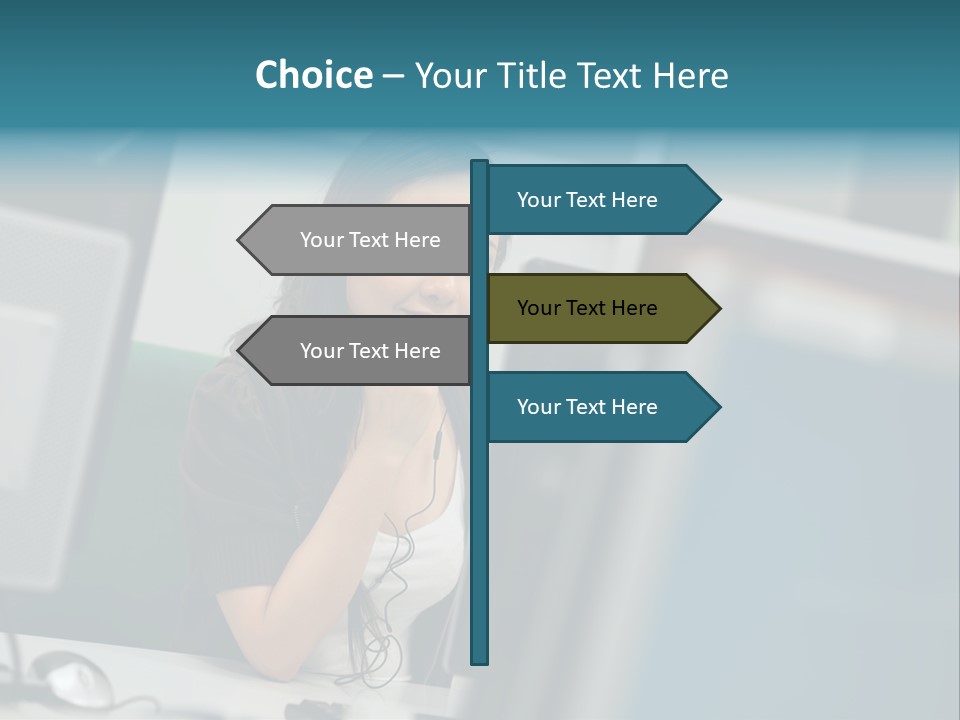 Desktop College Monitor PowerPoint Template