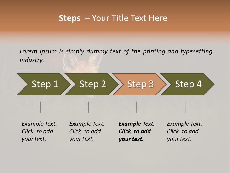 A Baby Fox In The Grass Powerpoint Template PowerPoint Template