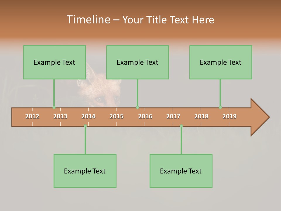 A Baby Fox In The Grass Powerpoint Template PowerPoint Template