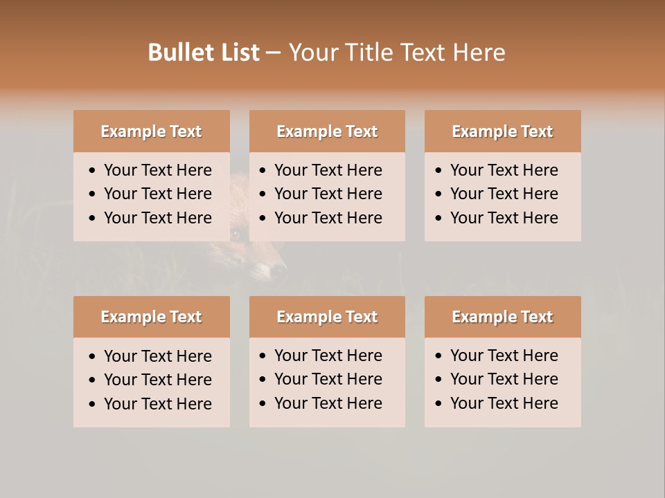 A Baby Fox In The Grass Powerpoint Template PowerPoint Template