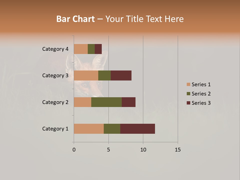 A Baby Fox In The Grass Powerpoint Template PowerPoint Template