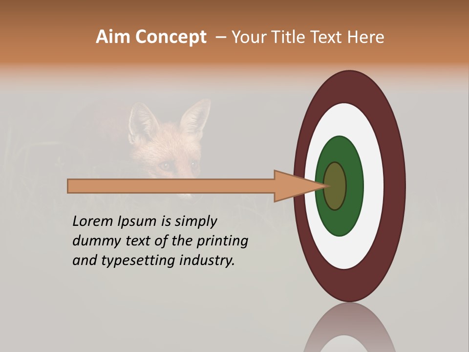 A Baby Fox In The Grass Powerpoint Template PowerPoint Template