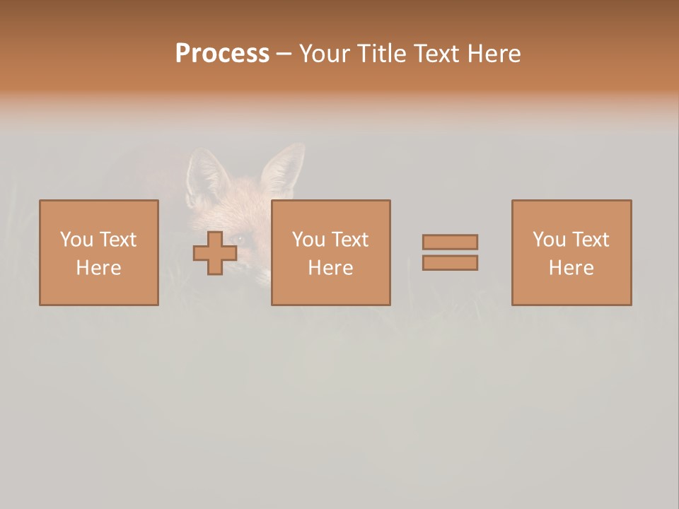 A Baby Fox In The Grass Powerpoint Template PowerPoint Template