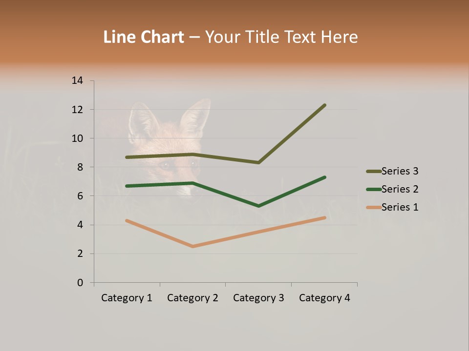 A Baby Fox In The Grass Powerpoint Template PowerPoint Template