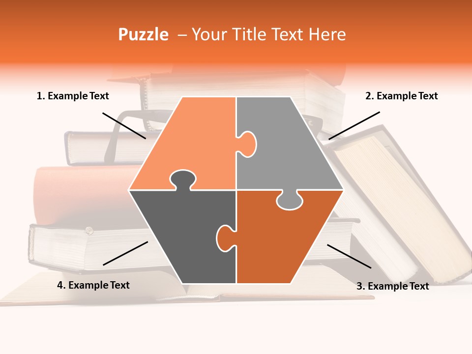 A Stack Of Books With Glasses On Top Of It PowerPoint Template