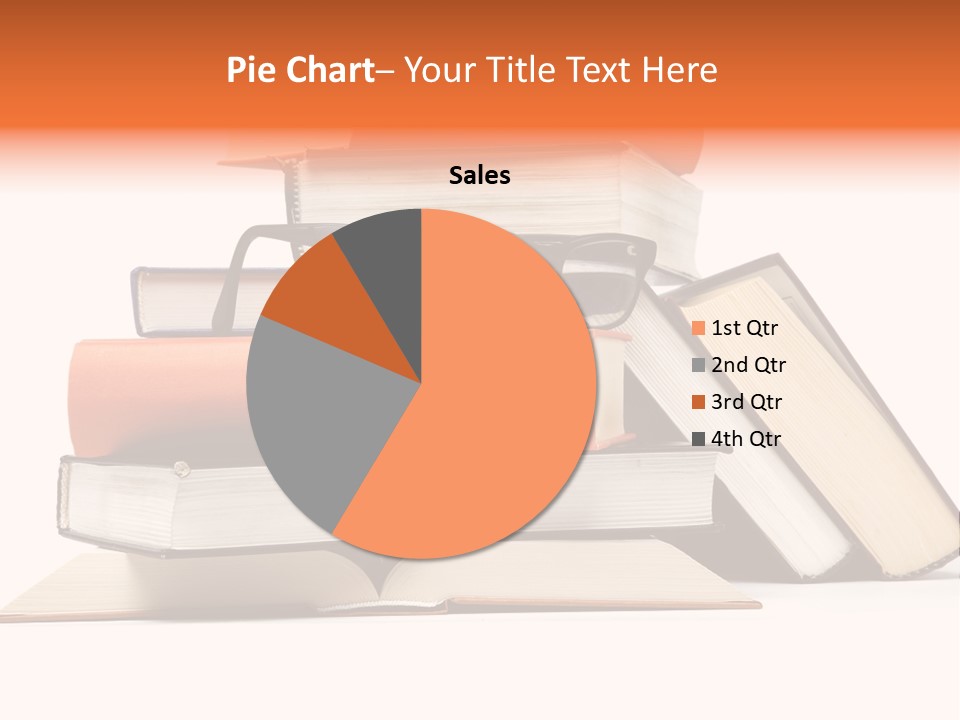 A Stack Of Books With Glasses On Top Of It PowerPoint Template