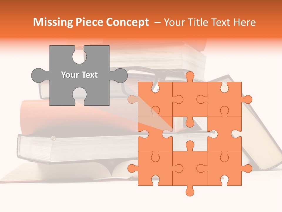 A Stack Of Books With Glasses On Top Of It PowerPoint Template