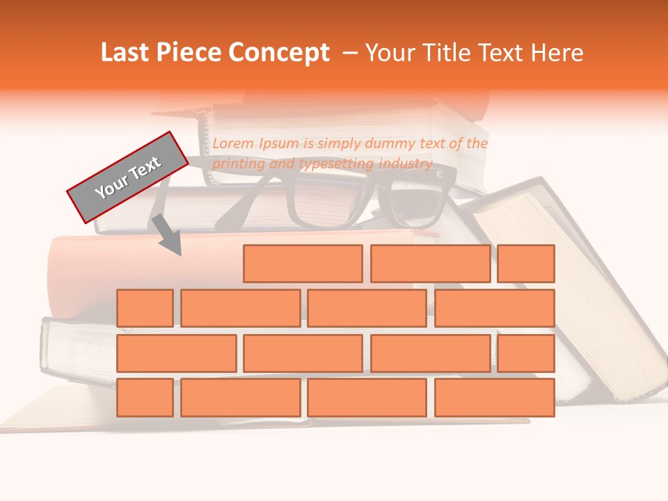 A Stack Of Books With Glasses On Top Of It PowerPoint Template
