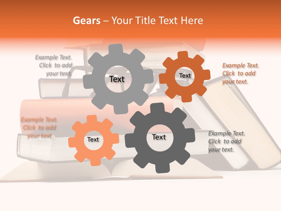 A Stack Of Books With Glasses On Top Of It PowerPoint Template