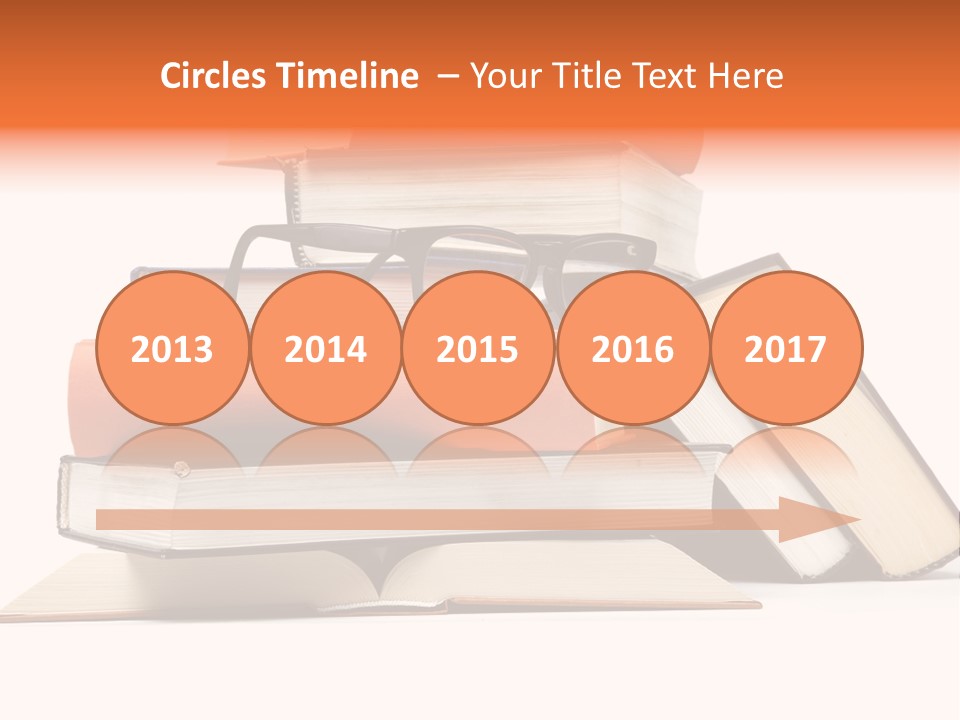 A Stack Of Books With Glasses On Top Of It PowerPoint Template