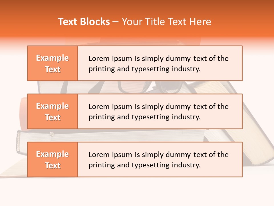 A Stack Of Books With Glasses On Top Of It PowerPoint Template
