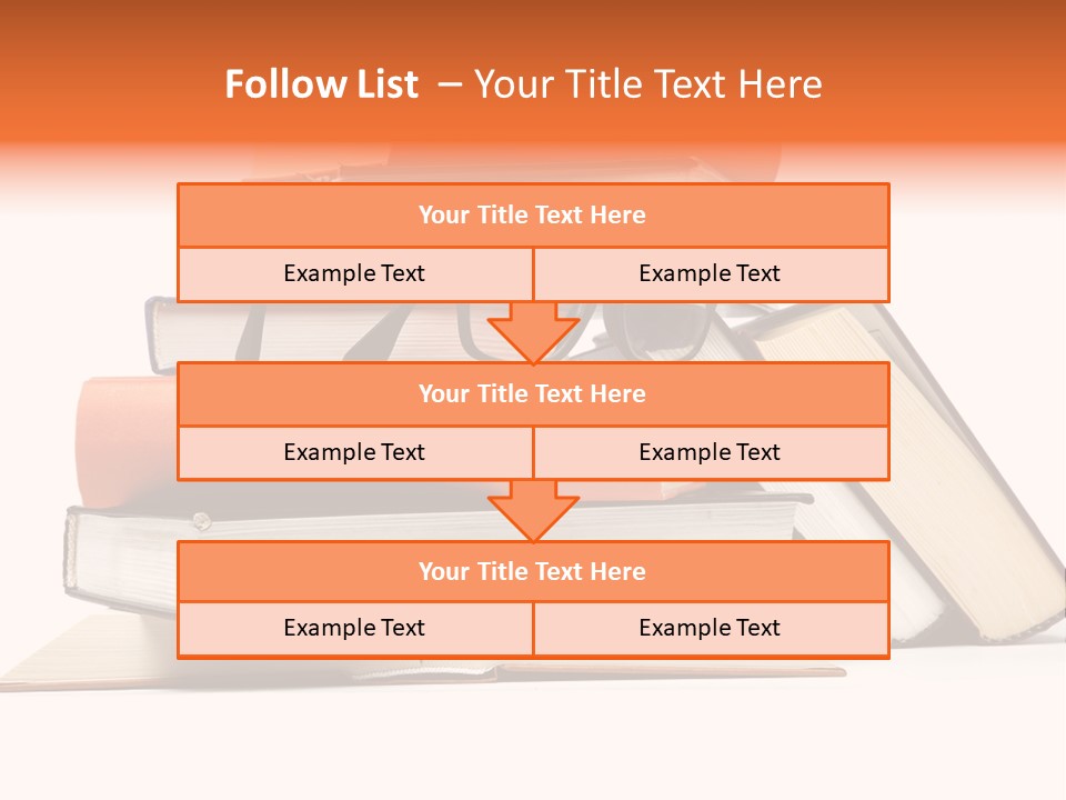 A Stack Of Books With Glasses On Top Of It PowerPoint Template