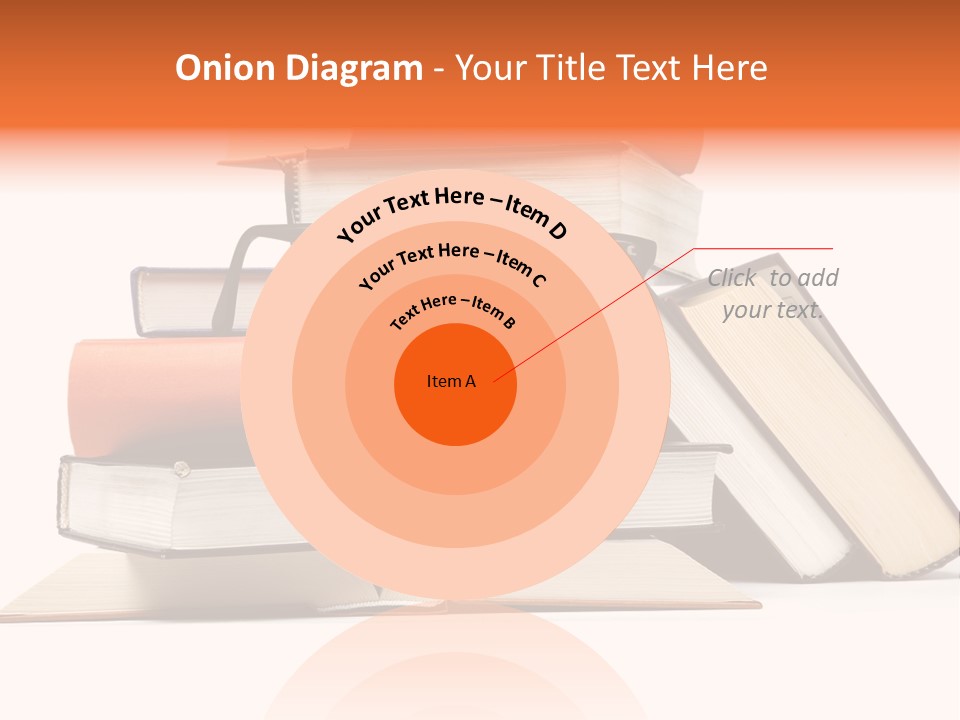 A Stack Of Books With Glasses On Top Of It PowerPoint Template