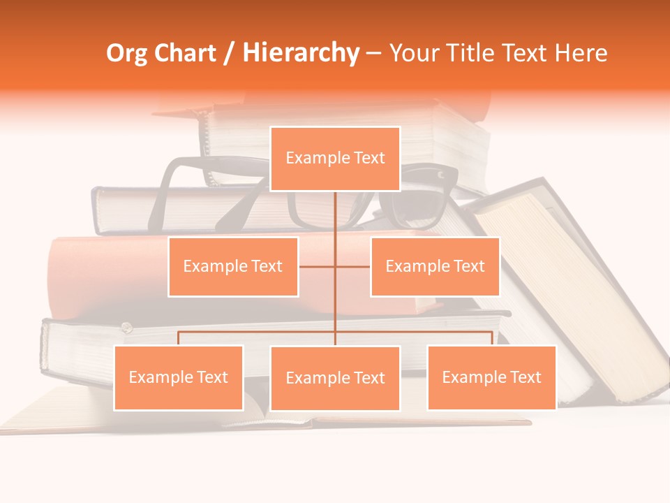 A Stack Of Books With Glasses On Top Of It PowerPoint Template