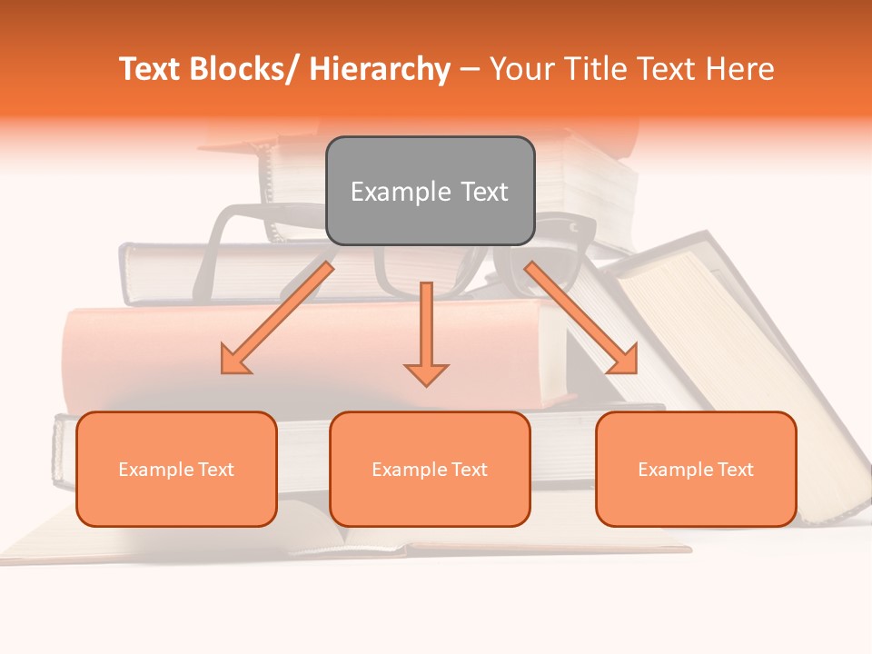 A Stack Of Books With Glasses On Top Of It PowerPoint Template