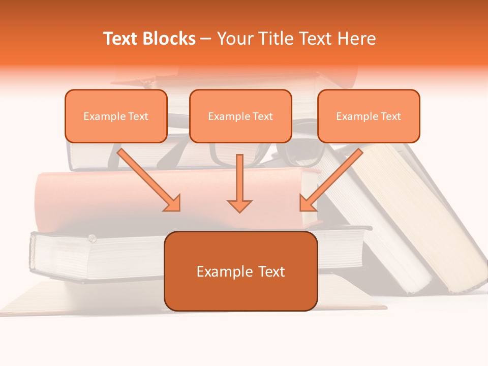 A Stack Of Books With Glasses On Top Of It PowerPoint Template