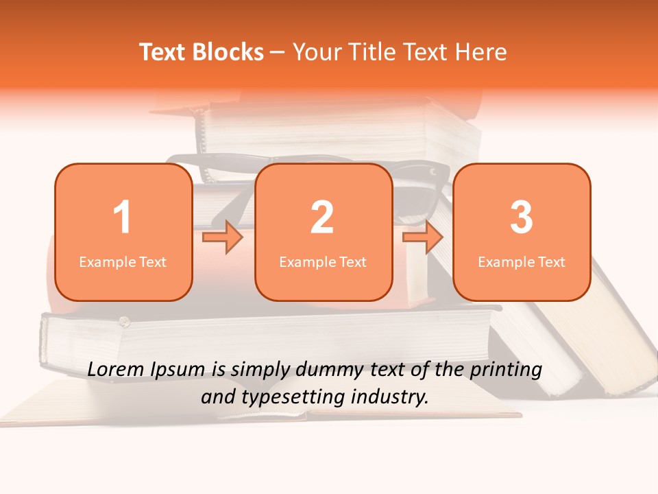 A Stack Of Books With Glasses On Top Of It PowerPoint Template