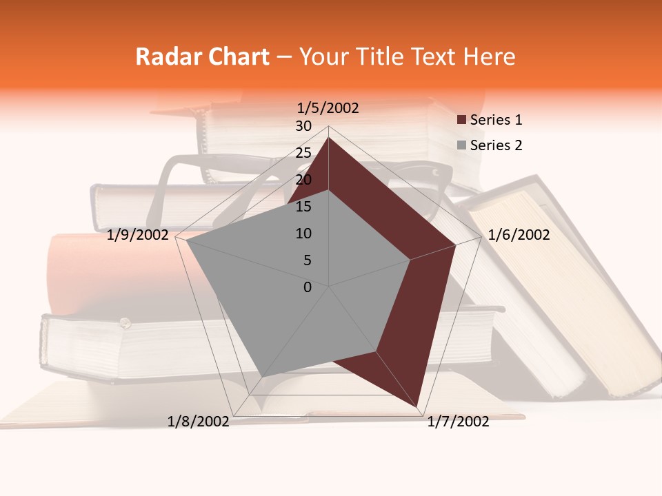 A Stack Of Books With Glasses On Top Of It PowerPoint Template