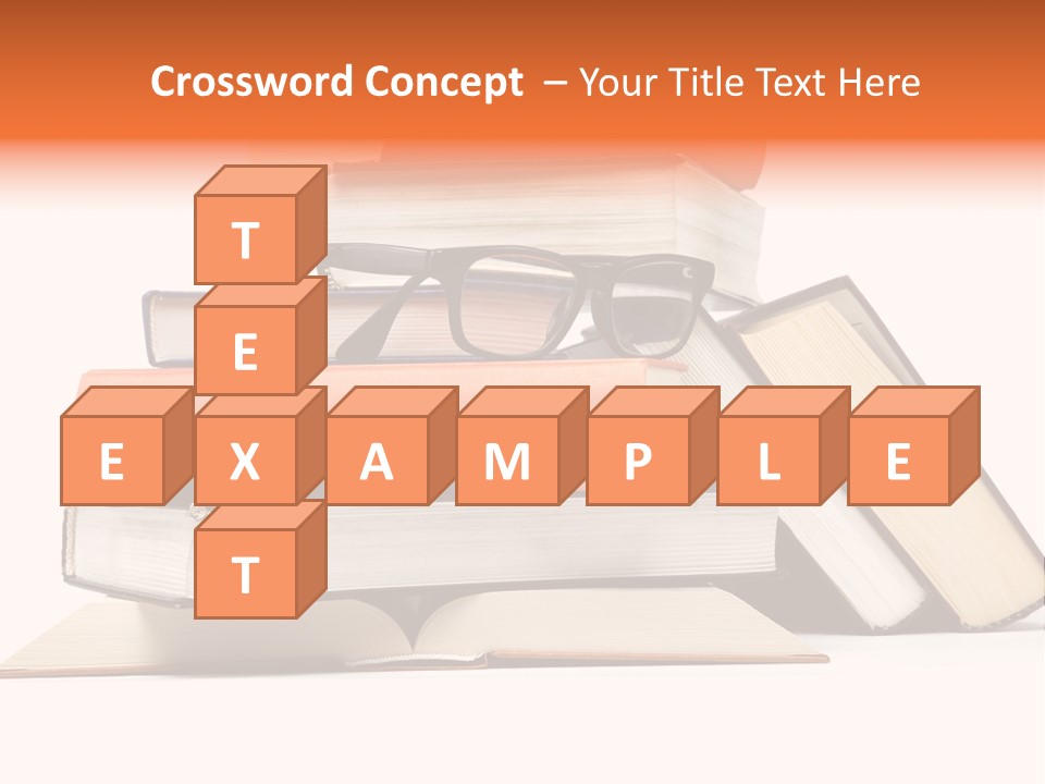 A Stack Of Books With Glasses On Top Of It PowerPoint Template