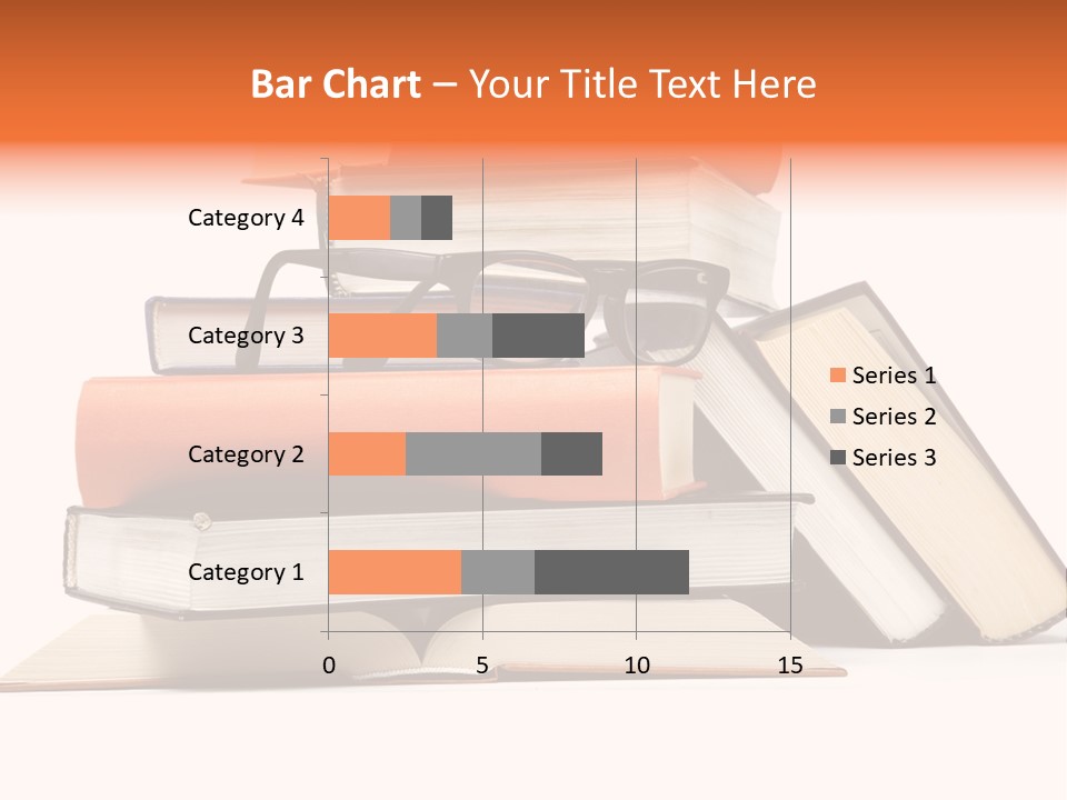 A Stack Of Books With Glasses On Top Of It PowerPoint Template