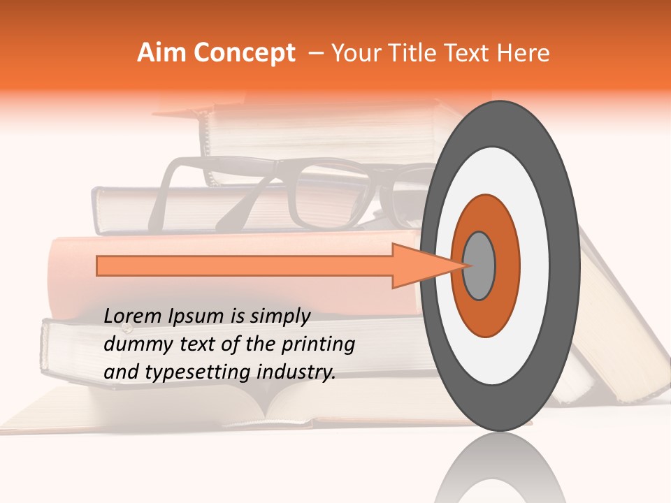 A Stack Of Books With Glasses On Top Of It PowerPoint Template