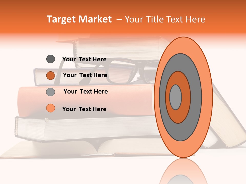 A Stack Of Books With Glasses On Top Of It PowerPoint Template