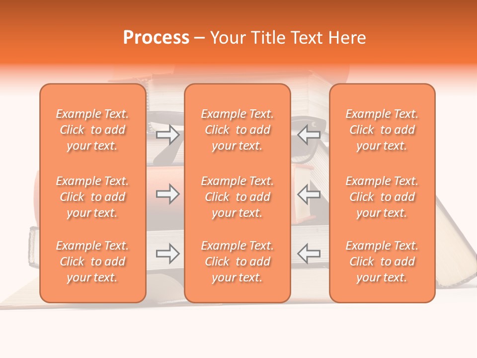 A Stack Of Books With Glasses On Top Of It PowerPoint Template