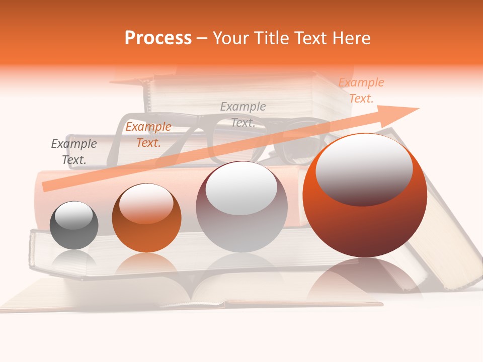 A Stack Of Books With Glasses On Top Of It PowerPoint Template