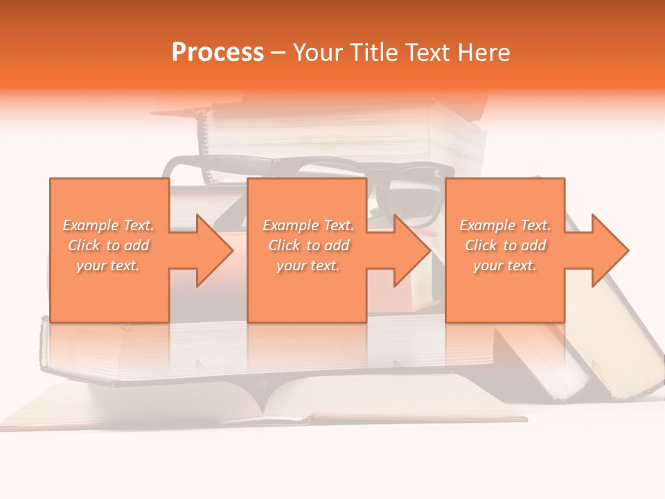 A Stack Of Books With Glasses On Top Of It PowerPoint Template