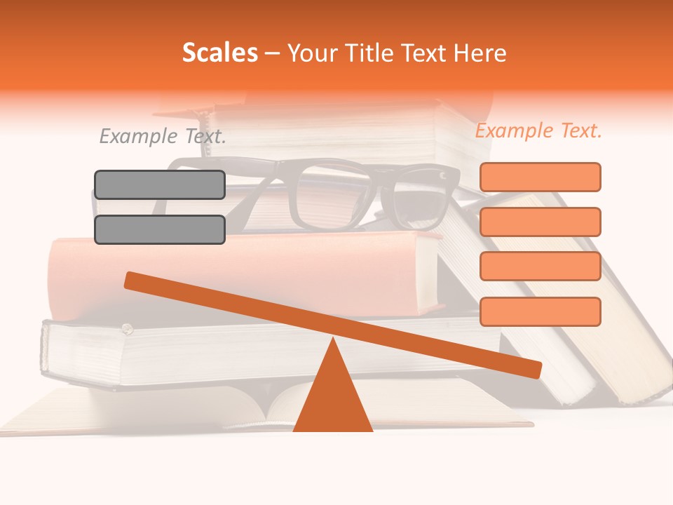 A Stack Of Books With Glasses On Top Of It PowerPoint Template