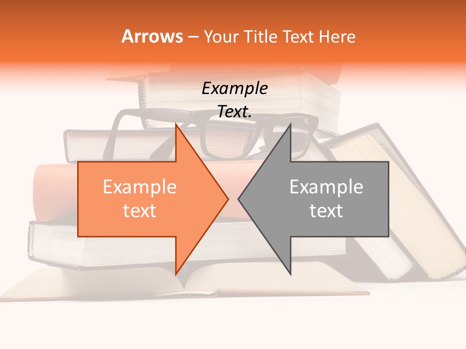 A Stack Of Books With Glasses On Top Of It PowerPoint Template