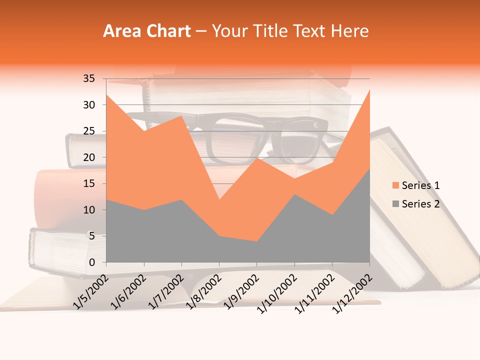 A Stack Of Books With Glasses On Top Of It PowerPoint Template